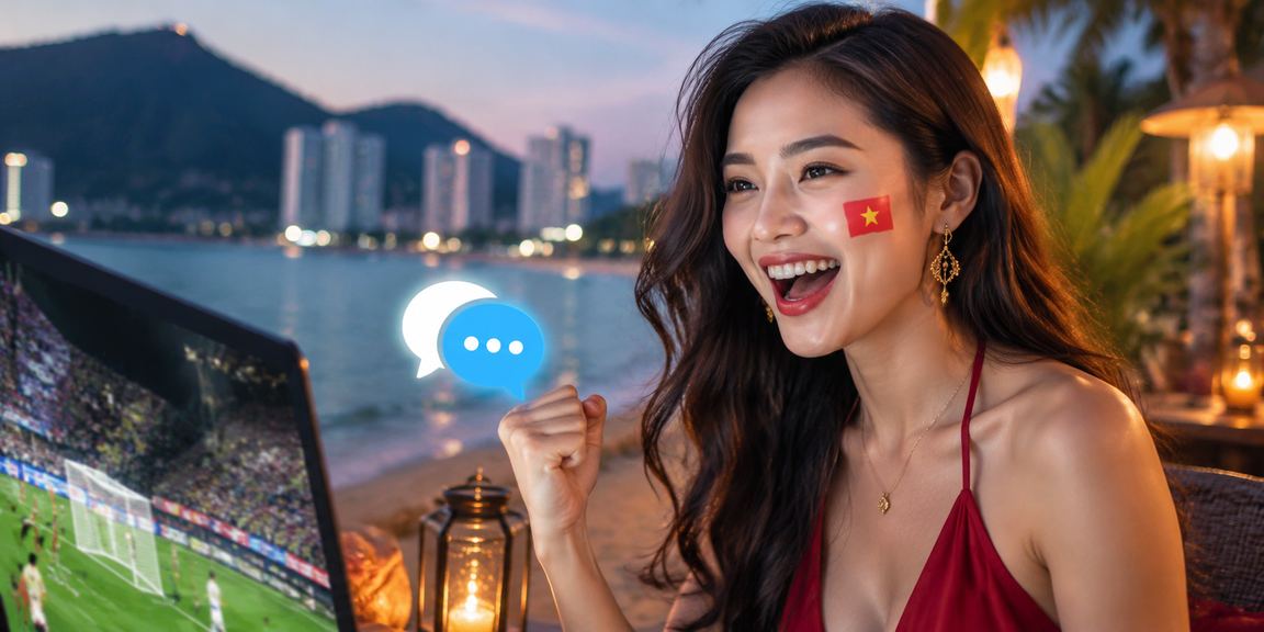 Người dùng Côn Đảo theo dõi esports và đặt kèo qua 990k9 trên bãi biển