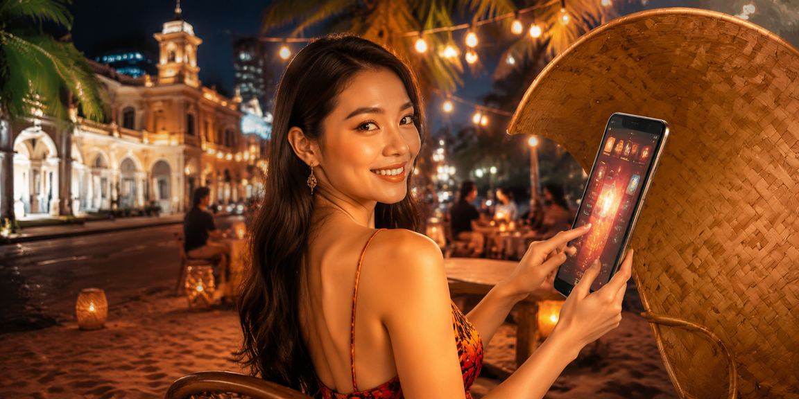 Người dùng tại TP. Hồ Chí Minh trải nghiệm casino di động trên điện thoại với nón lá truyền thống